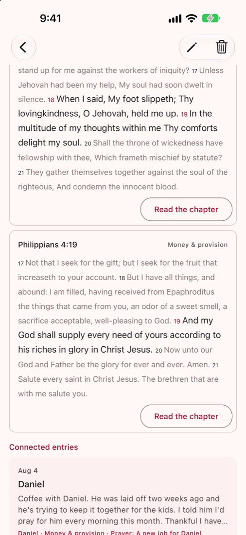 Psalm 94 shown with surrounding verses